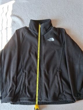 The North Face Black Fleece Zip-Up Jacket with Logo